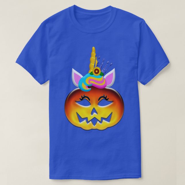 Unicorn Pumpkin - Halloween Cute Thanksgiving Girl T-Shirt (Design Front)