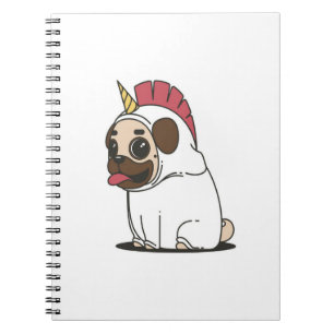 Unicorn Puppy Cute Pug Dog Lover Gift Notebook