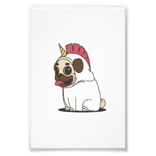 Unicorn Puppy Cute Pug Dog Lover Gift Photo Print