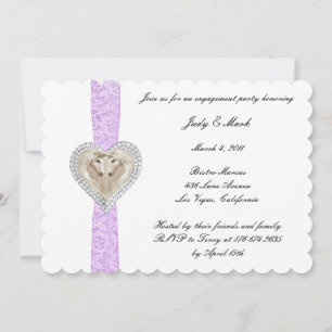 Unicorn Purple Lace Engagement Party Invitation