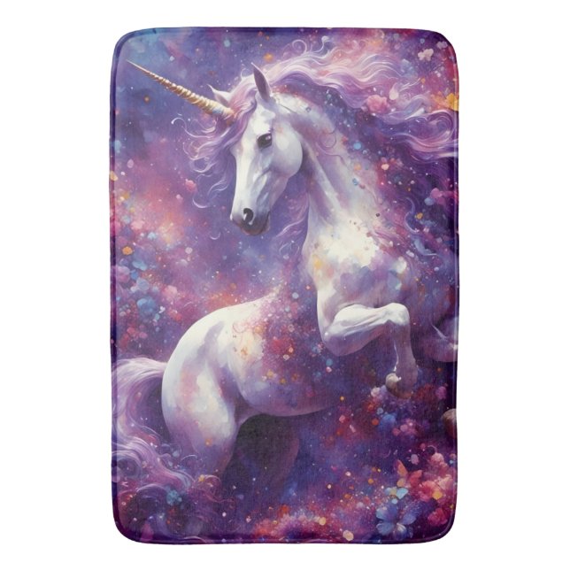 Unicorn Purple Mane Bath Mat (Front Vertical)