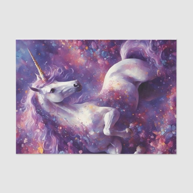 Unicorn Purple Mane decoupage Tissue Paper (Front)