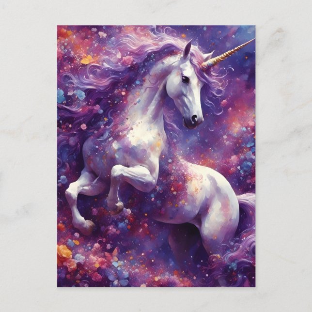 Unicorn Purple Mane  Postcard (Front)