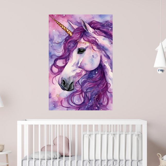 Unicorn Purple Mane Poster (Nursery 2)