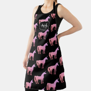 Unicorn purple pink blush glitter Sparkles pattern Apron