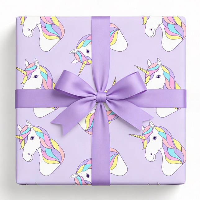 Unicorn Purple Wrapping Paper Sheet (Creator Uploaded)