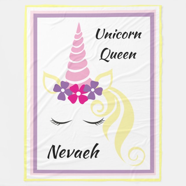 Unicorn Queen Fleece Blanket (Front)