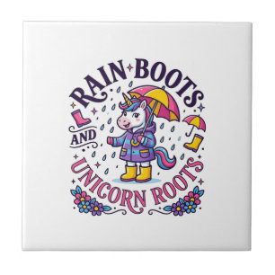 Unicorn Rain Boots and Unicorn Roots Commercial Sh Ceramic Tile