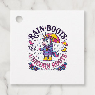 Unicorn Rain Boots and Unicorn Roots Commercial Sh Favour Tags