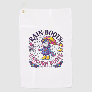 Unicorn Rain Boots and Unicorn Roots Commercial Sh Golf Towel
