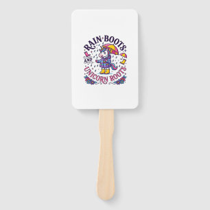 Unicorn Rain Boots and Unicorn Roots Commercial Sh Hand Fan