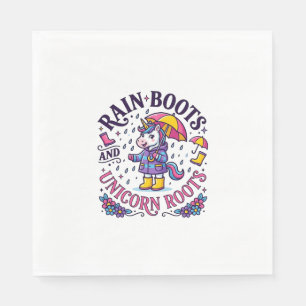 Unicorn Rain Boots and Unicorn Roots Commercial Sh Napkin
