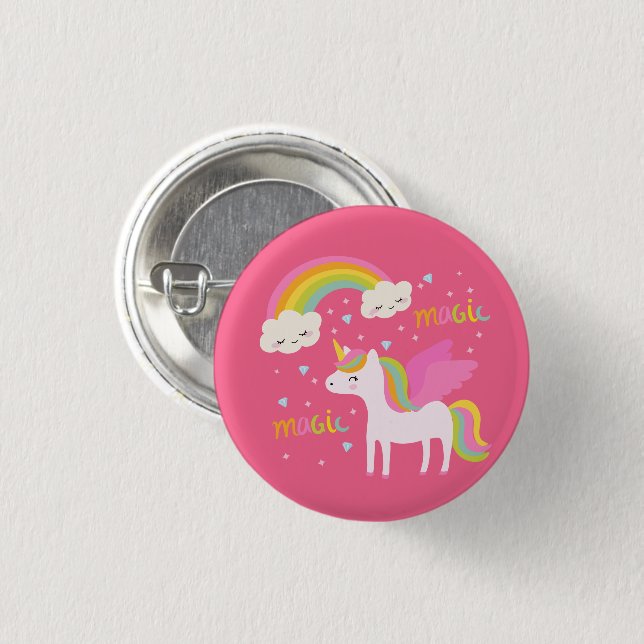 Unicorn Rainbow 3 Cm Round Badge (Front & Back)