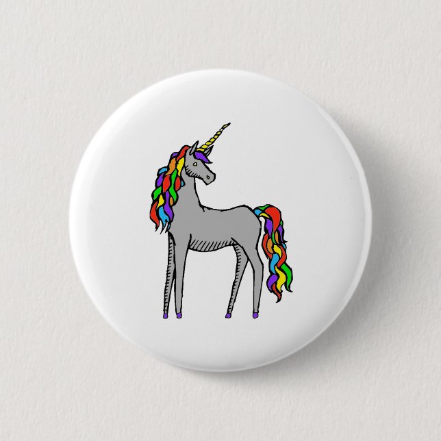 Unicorn Rainbow 6 Cm Round Badge (Front)