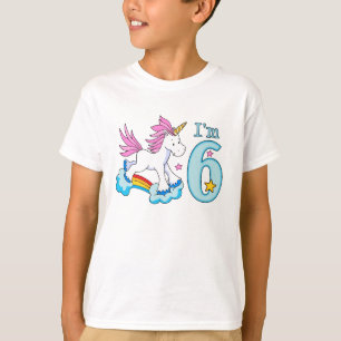 Unicorn Rainbow 6th Birthday T-Shirt