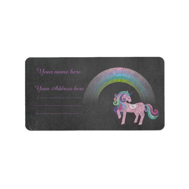 Unicorn rainbow ADDRESS LABEL (Front)