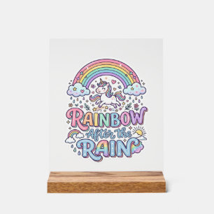 Unicorn Rainbow After the Rain Premium Vector Typo Acrylic Sign