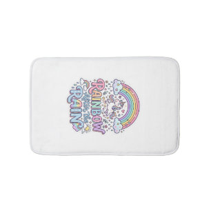 Unicorn Rainbow After the Rain Premium Vector Typo Bath Mat
