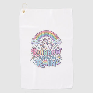 Unicorn Rainbow After the Rain Premium Vector Typo Golf Towel