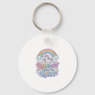Unicorn Rainbow After the Rain Premium Vector Typo Key Ring