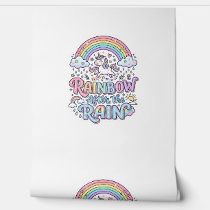 Unicorn Rainbow After the Rain Premium Vector Typo Wallpaper