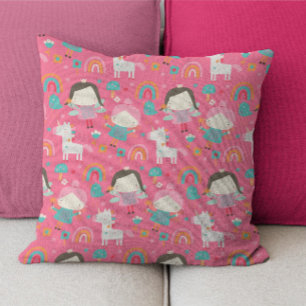 Unicorn Rainbow And Faerie Coordinating Pattern Cushion
