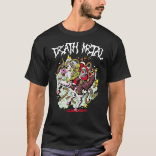 Unicorn Rainbow Big Foot Santa Alien  Death Metal T-Shirt