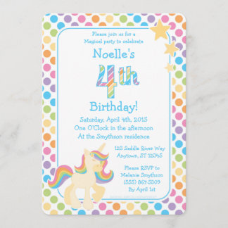 Unicorn Rainbow Birthday Invitation