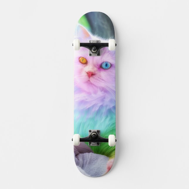 Unicorn Rainbow Cat Skateboard (Front)