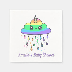 Unicorn Rainbow Cloud Baby Shower Napkin