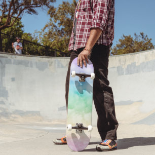 Unicorn Rainbow Clouds #2 #wall #art Skateboard