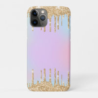 Unicorn Rainbow Colours Bright Golden Dripping
