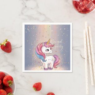 Unicorn Rainbow Confetti Birthday Napkins Kids Par