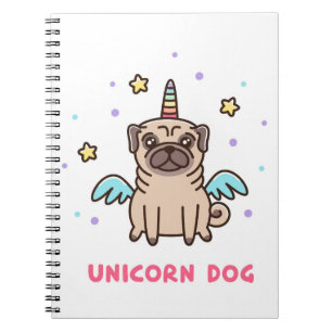 Unicorn Rainbow Dog Notebook