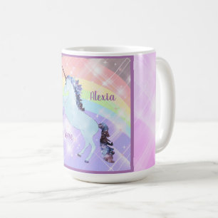 Unicorn, rainbow, for girls, children's, festive, coffee mug