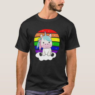 Unicorn Rainbow Glitter Kawaii Unicorns Colourful T-Shirt