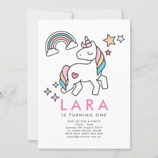 Unicorn Rainbow Invitation