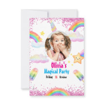 Unicorn Rainbow Invitation Card