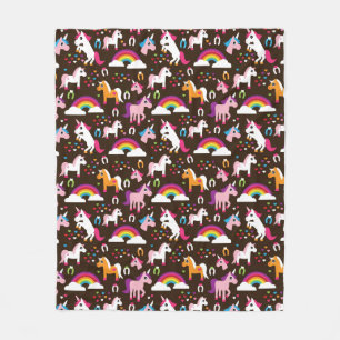 unicorn rainbow kids background horse fleece blanket