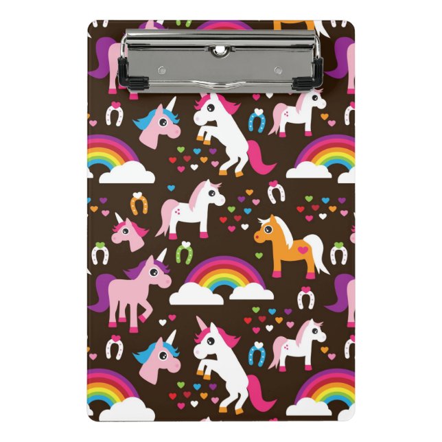 unicorn rainbow kids background horse mini clipboard (Front)