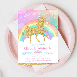 Unicorn Rainbow Magical Day Birthday Invitation