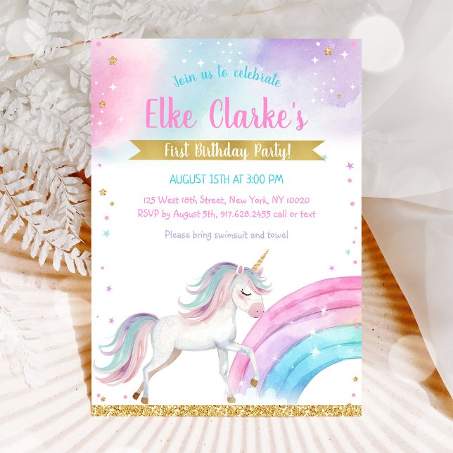 Unicorn Rainbow Magical Day Birthday Invitation (Creator Uploaded)