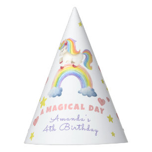 Unicorn Rainbow Magical Day Birthday Party Hat