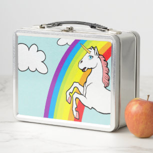 Unicorn Rainbow Metal Lunch Box
