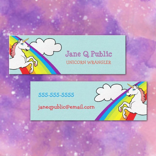 Unicorn Rainbow Mini Business Card (Creator Uploaded)