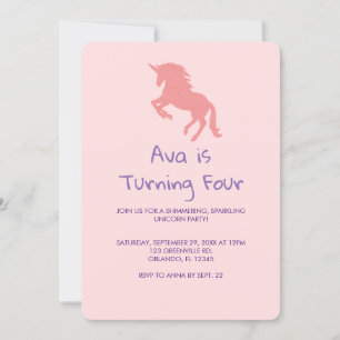 Unicorn Rainbow Pastel Birthday Invitation