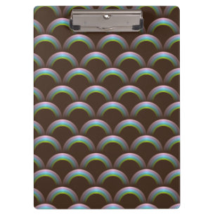 Unicorn Rainbow Pastel Colours Dark Brown Magic Clipboard