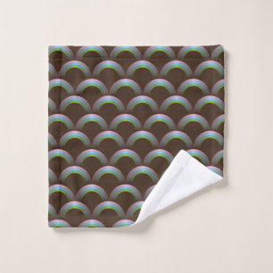 Unicorn Rainbow Pastel Colours Dark Brown Magic Wash Cloth