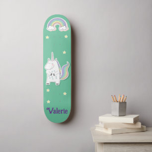 Unicorn Rainbow Personalised Skateboard