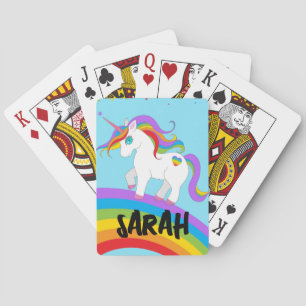 UNICORN RAINBOW PERSONALIZED PLAYING CARDS